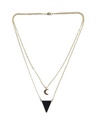 Collier Onyx Noir Triangle et Lune Chaîne dorée 1