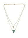 Collier Aventurine Verte Triangle et Lune Chaîne dorée 1