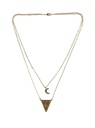 Collier Oeil de Tigre Triangle et Lune Chaîne dorée 1