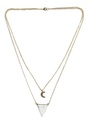 Collier Howlite Blanche Triangle et Lune Chaîne dorée 1