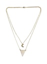 Collier Quartz Rose Triangle et Lune Chaîne dorée 1