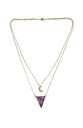 Collier Améthyste Triangle et Lune Chaîne dorée 1