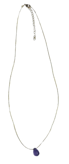 Collier Améthyste briolette Fil coton doré 1