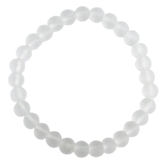 Bracelet Cristal de Roche Perles rondes 6 mm Mates 1