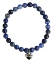Bracelet Sodalite Perles rondes 6 mm Breloque coeur 1