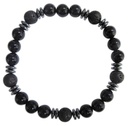 Bracelet H Onyx noir, Pierre de lave Perles rondes 8 mm 1