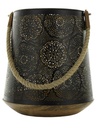 Photophore Rond Base Bois Sangle Jute - 28 x 30 cm 1