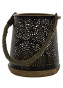 Photophore Rond Base Bois Sangle Jute - 13 x 14 cm 1