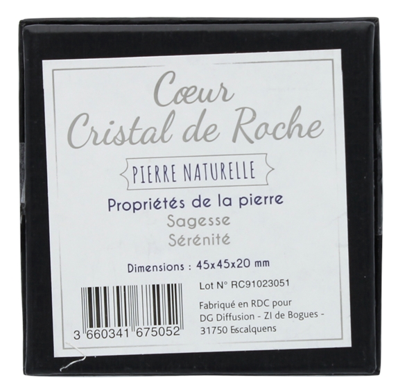 Coeur Cristal de Roche - 4,5 cm 2