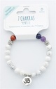 Bracelet 7 Chakras Howlite Perles rondes 8 mm  Breloque Om 2