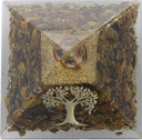 Pyramide Orgonite Oeil de Tigre avec Symbole Arbre de Vie 2