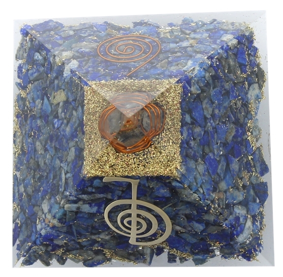 Pyramide Orgonite Lapis Lazuli avec Symbole Reiki 2