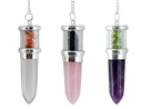Pendule Pointe Quartz Rose et Remplissage Schungite 1