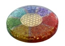 Sous verre Orgonite 7 Chakras avec symbole Fleur de Vie 2