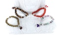 Bracelet Oeil de Tigre Perles rondes 8 mm Pompon et Lotus 1