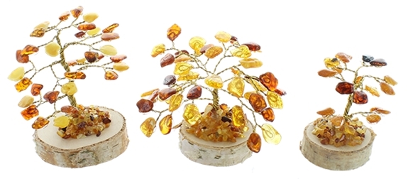 Arbre du Bonheur Ambre mixte 8 cm 45 pierres 1