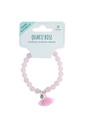 Bracelet Quartz Rose Perles rondes 8 mm Pompon et Lotus 1