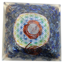 Pyramide Orgonite Lapis Lazuli avec symbole Fleur de Vie 1