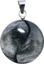 Pendentif Obsidienne Argentée Forme ronde 1
