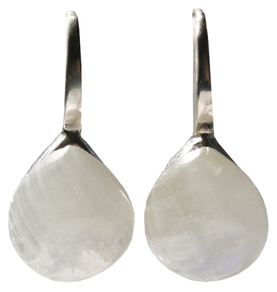Boucles d'oreilles Pierre de Lune Argent 925 Bombées 1