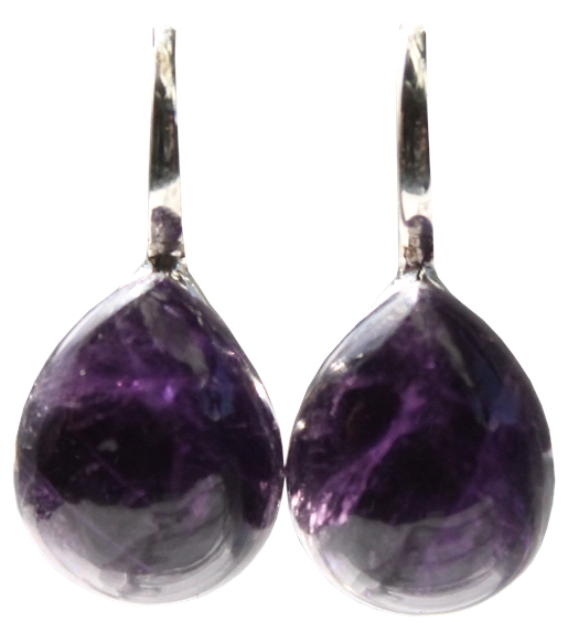 Boucles d'oreilles Améthyste Argent 925 Bombées 1