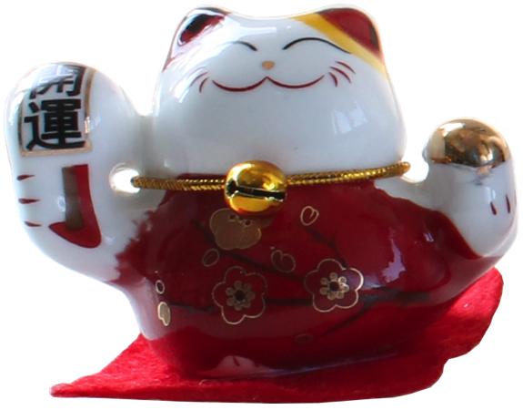 Ensemble de 5 Chats Maneki Neko en porcelaine 2