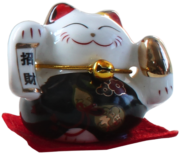 Ensemble de 5 Chats Maneki Neko en porcelaine 3