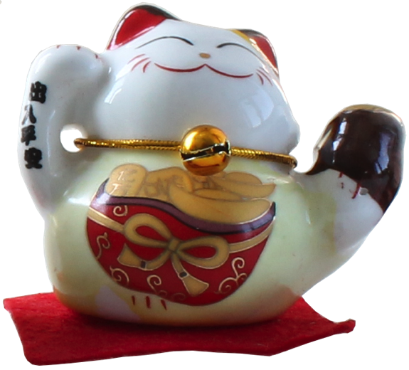 Ensemble de 5 Chats Maneki Neko en porcelaine 4
