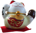 Ensemble de 5 Chats Maneki Neko en porcelaine 4