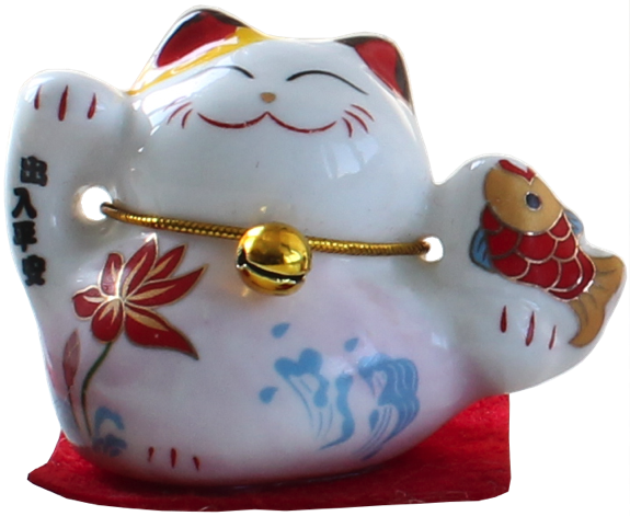 Ensemble de 5 Chats Maneki Neko en porcelaine 5