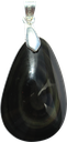 Pendentif Obsidienne Oeil Céleste Double face Pierre percée 1