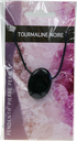Collier Tourmaline Noire Pierre ovale percée Cordon noir 1