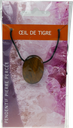 Collier Oeil de Tigre Pierre ovale percée Cordon noir 1