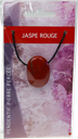 Collier Jaspe Rouge Pierre ovale percée Cordon noir 1