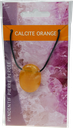 Collier Calcite Orange Pierre ovale percée Cordon noir 1