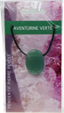 Collier Aventurine Verte Pierre ovale percée Cordon noir 1