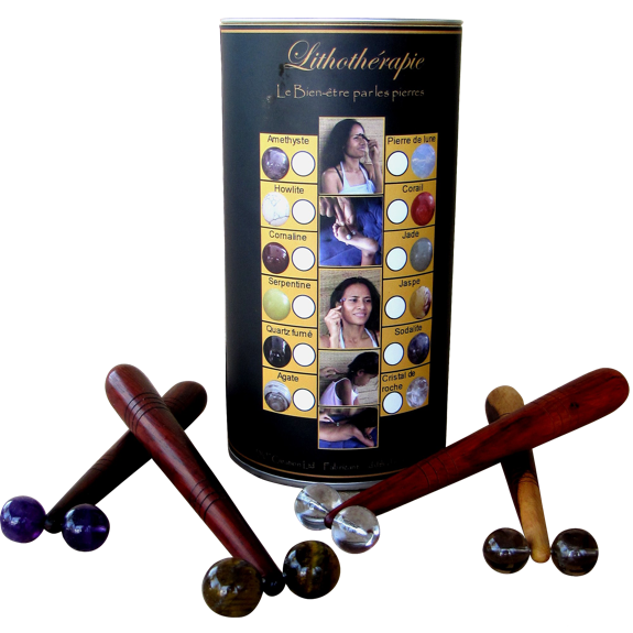 Roulette massage corps - Bois de rose - Quartz fumé 1