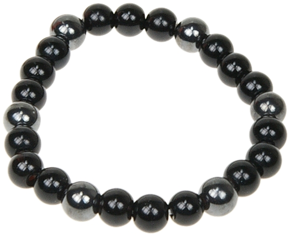 Bracelet Onyx et Hématite Perles rondes 8 mm 1