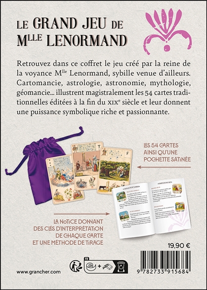 Le Grand Jeu de Mlle Lenormand - Les 54 cartes traditionnelles & 1 notice - Coffret 2