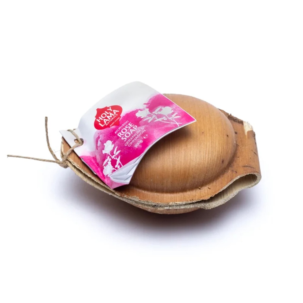 Holy Lama Savon en feuille de palmier à la Rose 0