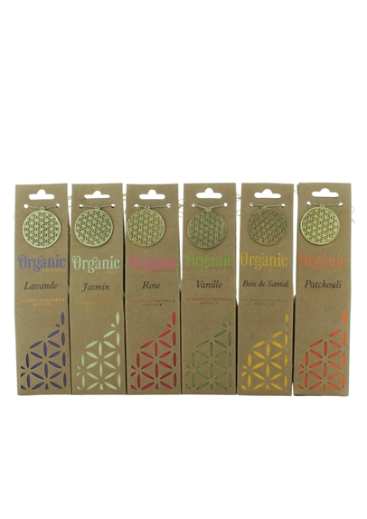 Présentoir en Bois de pin 6 x 6 Encens en cône Organic 41 g 1