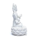 Statue bouddha avec dorje et cloche blanc 1