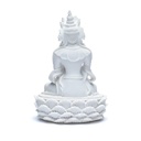 Statue bouddha avec dorje et cloche blanc 2