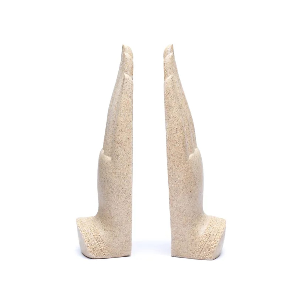 Namaste Mudra Mains avec Bouddhas couleur sable 1