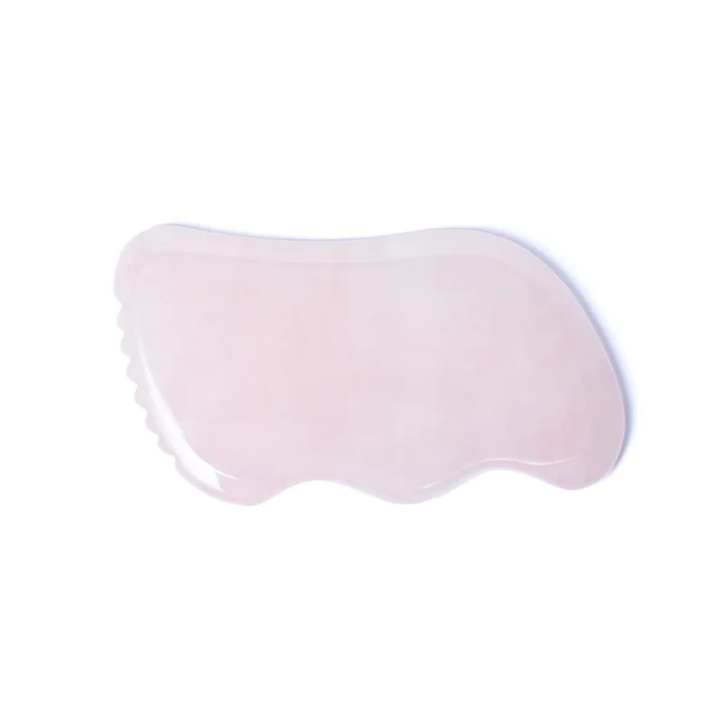 Pierre de massage quartz rose gua sha vague 0