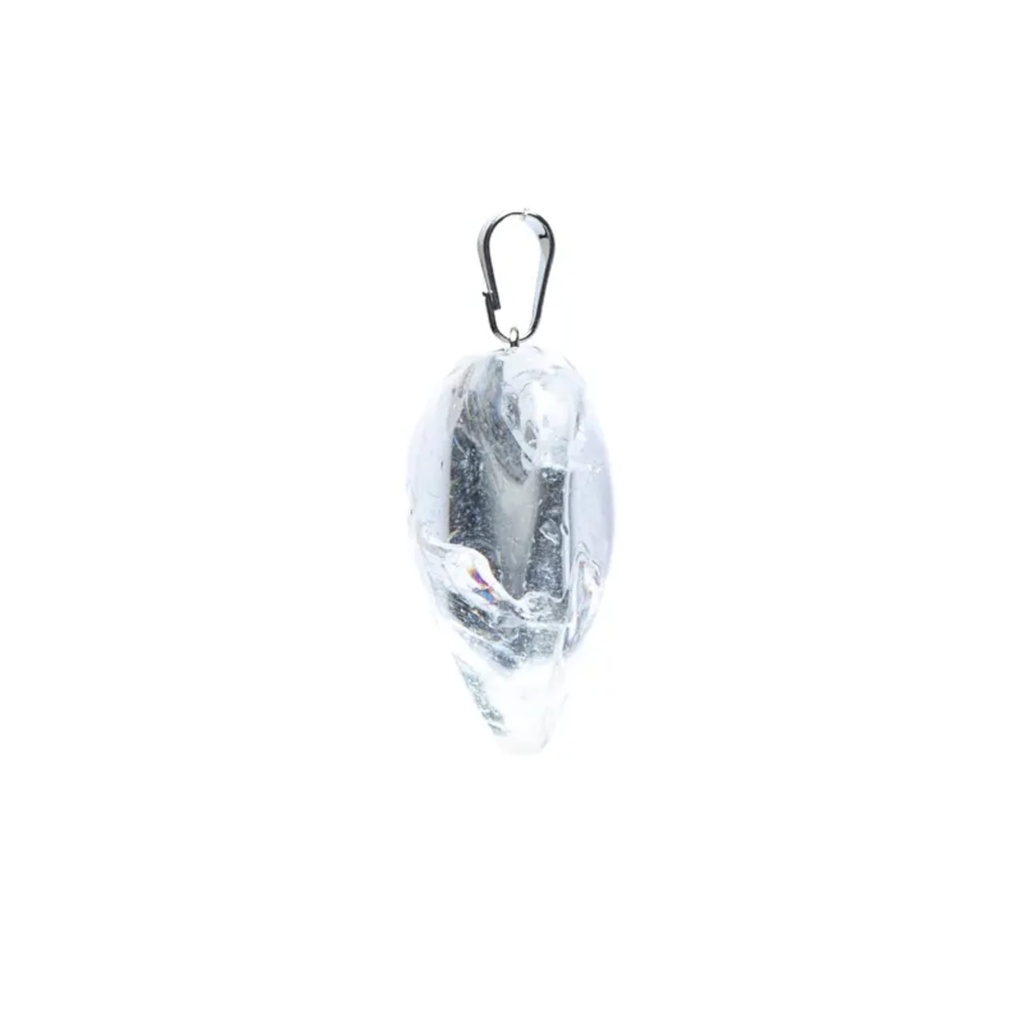 Pendentif  en cristal de roche en forme de cœur 0