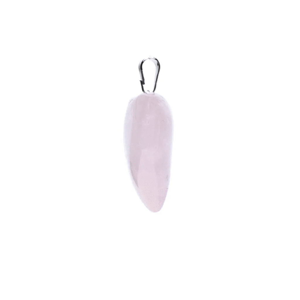 Pendentif de quartz rose en forme de cœur 0