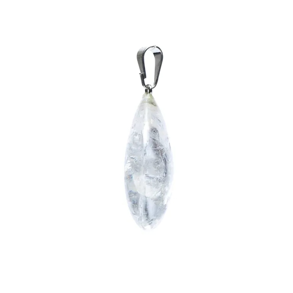 Pendentif en cristal de roche en forme de goutte 0