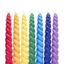 Bougies de dîner torsadées Chakra non parfumées lot de 7 1