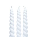 Bougie de table torsadée blanche non parfumée 1
